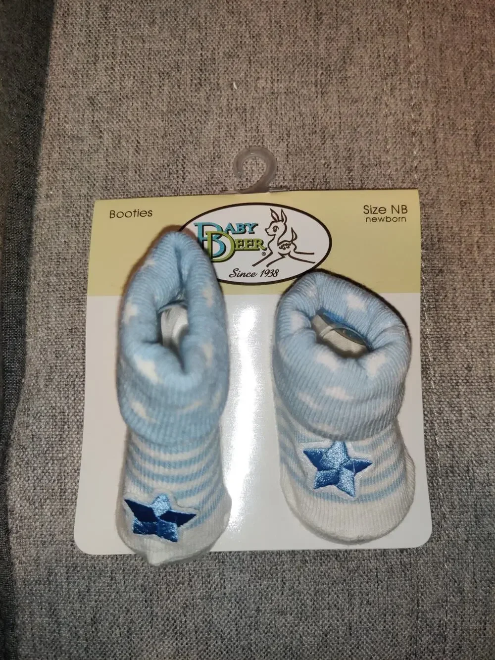 Baby Deer Blue Star Baby Booties Size Newborn